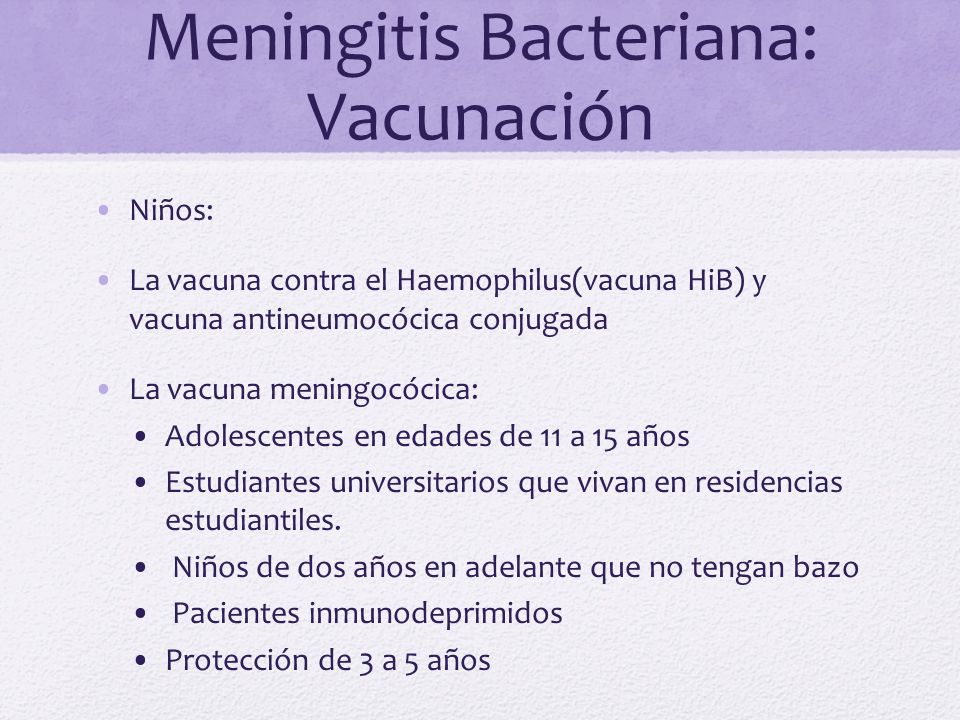 Vacuna para meningitis bacteriana